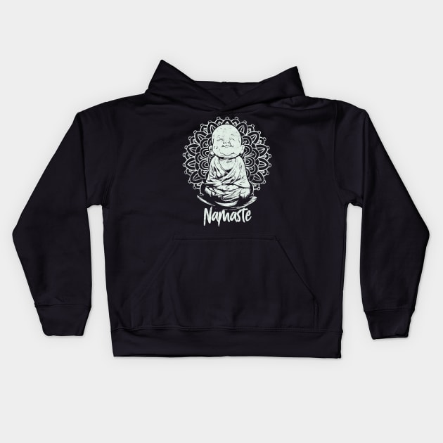 BUDDHA YOGA Funny YOGA namaste Kids Hoodie by JaydeMargulies